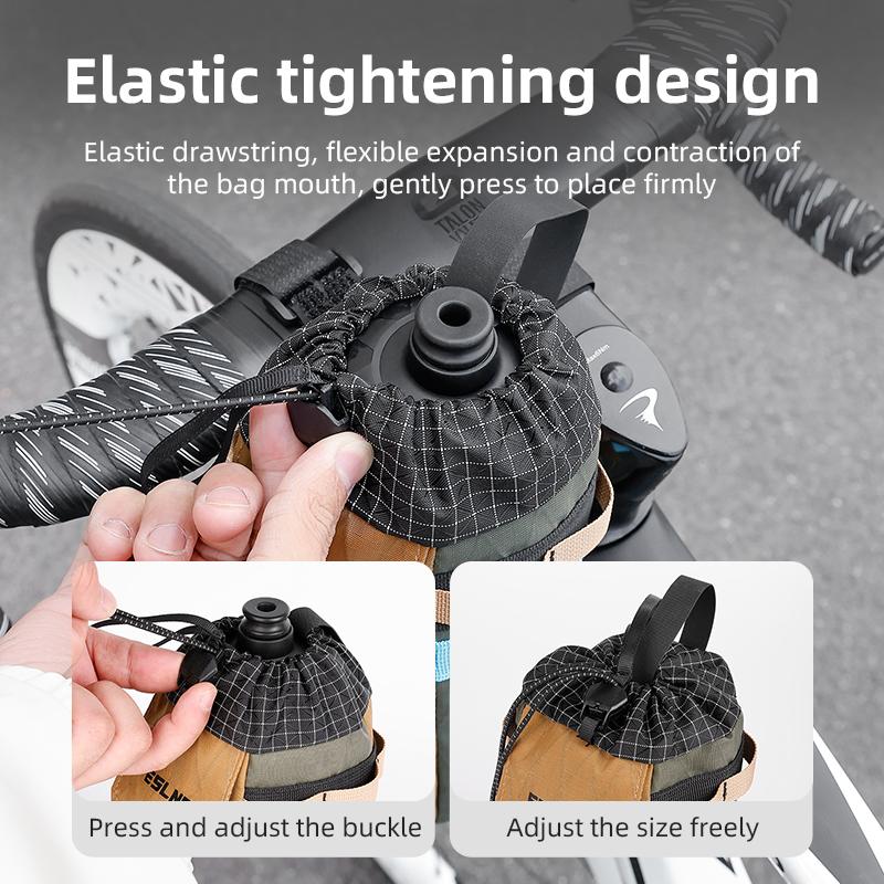 Retro Rainproof Bicycle Handlebar Bag Weather-Resistant Cycling Pouch for Road Mountain Bikes, Outdoor Bike Bottle Storage Bag
