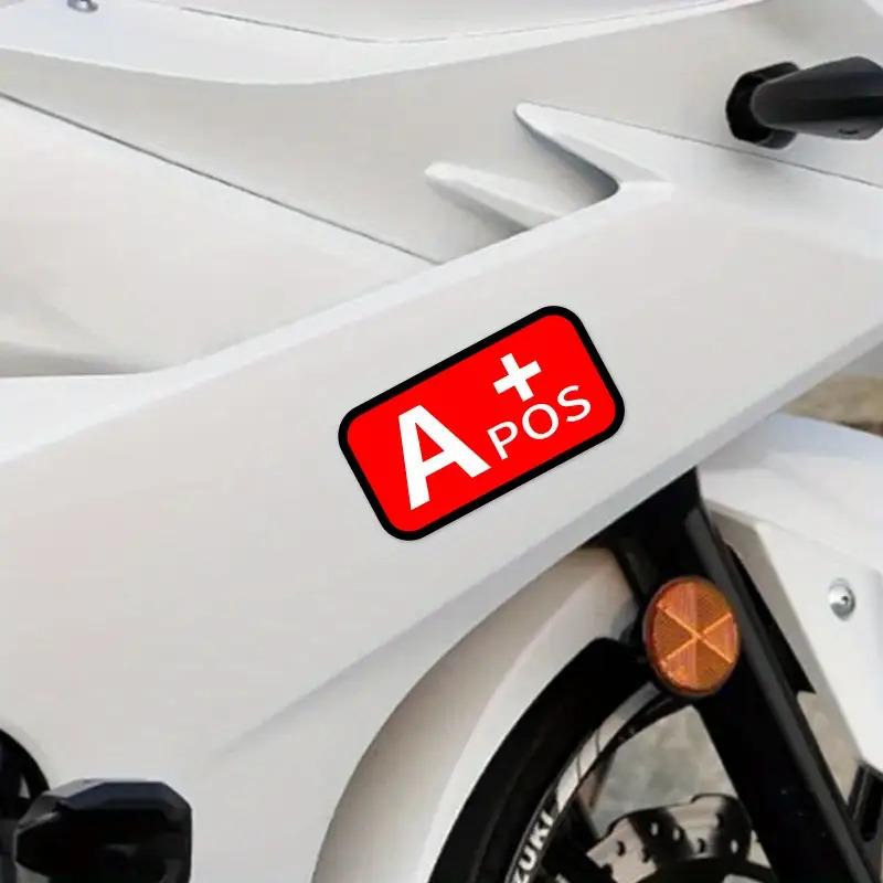 Waterproof Blood Type Vinyl Sticker, Red A/B/AB/O POS NEG Graphic Decal, Universal DIY Decoration for Auto Motorcycle Helmet
