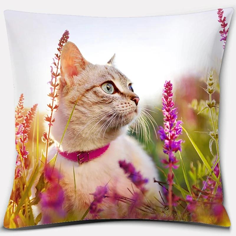 45x45cm Cute  Cat Series Decorative Pillowcase Living Room Sofa Office Seat Cushion Cover Home Decoration Hold