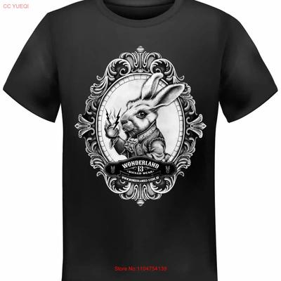 Wonderland 13 Follow The Rabbit T Shirt Vintage Washed Stylish Stretched Versatile Fashion Unisex Designer Clothes Soft Homme