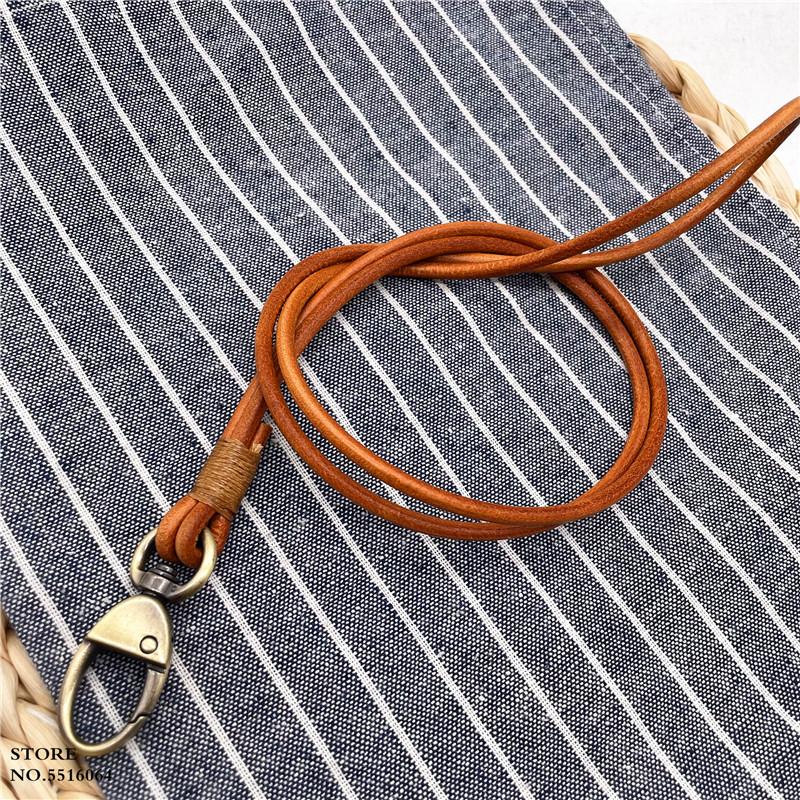 Genuine Leather Keychain Lanyards for Keys Mobile Phone Accessories Keyring Lanyard Credential Holder Gifts Cowhide Strap