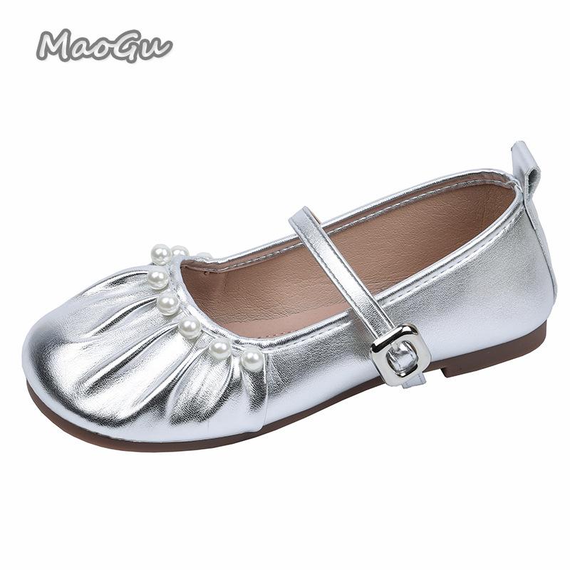 Modische französische Mary Jane Schuhe Perlenverzierung Schnallenriemen Runde Zehenpartie Flache Niedrigabsatz-Pumps Weiche Sohle Ballerinas Damenschuhe Größe 35-42