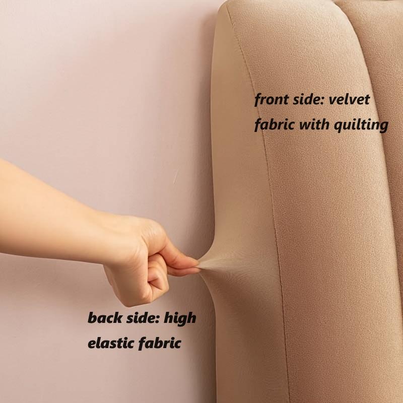 Funda para cabecera de cama de terciopelo suave y grueso de lujo, funda para cabecera acolchada de felpa corta de alta calidad, funda protectora para cabecera de cama todo incluido