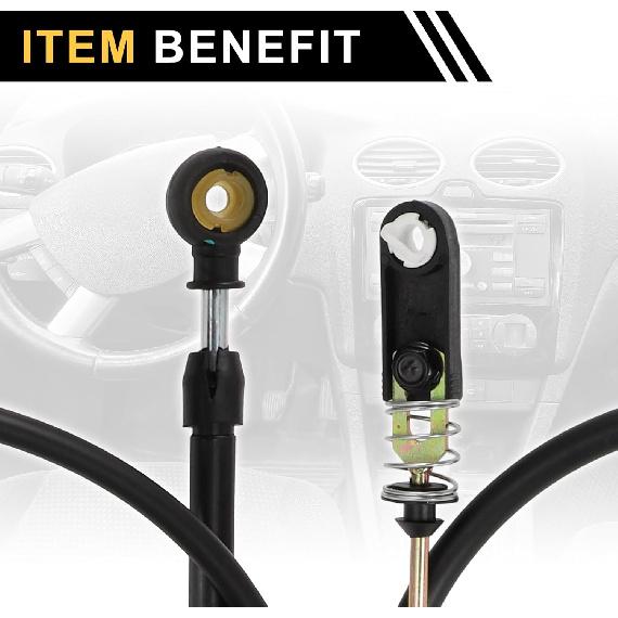 Automatic Transmission Gear Shifter Cable for Jeep Wrangler 2007-2010 Auto Trans Gear Shift Control Lever Cable No.52060164AC/52060164AD Metal Black