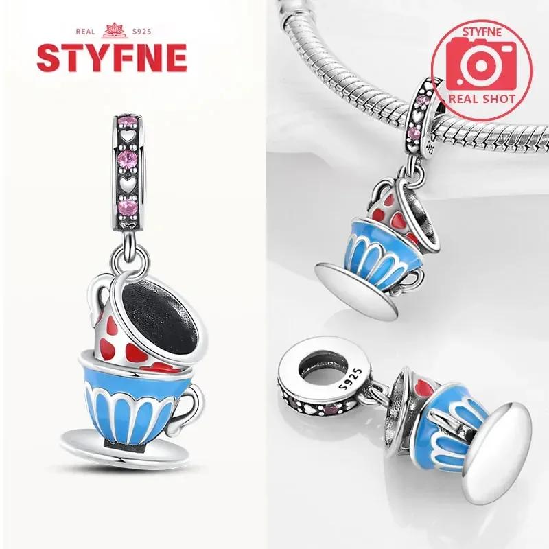 Coppermoe Paw Coffee Cup Beads Pendant Fit Charmscopper Original Bracelet For Women Fine Jewelry Diy Gifts