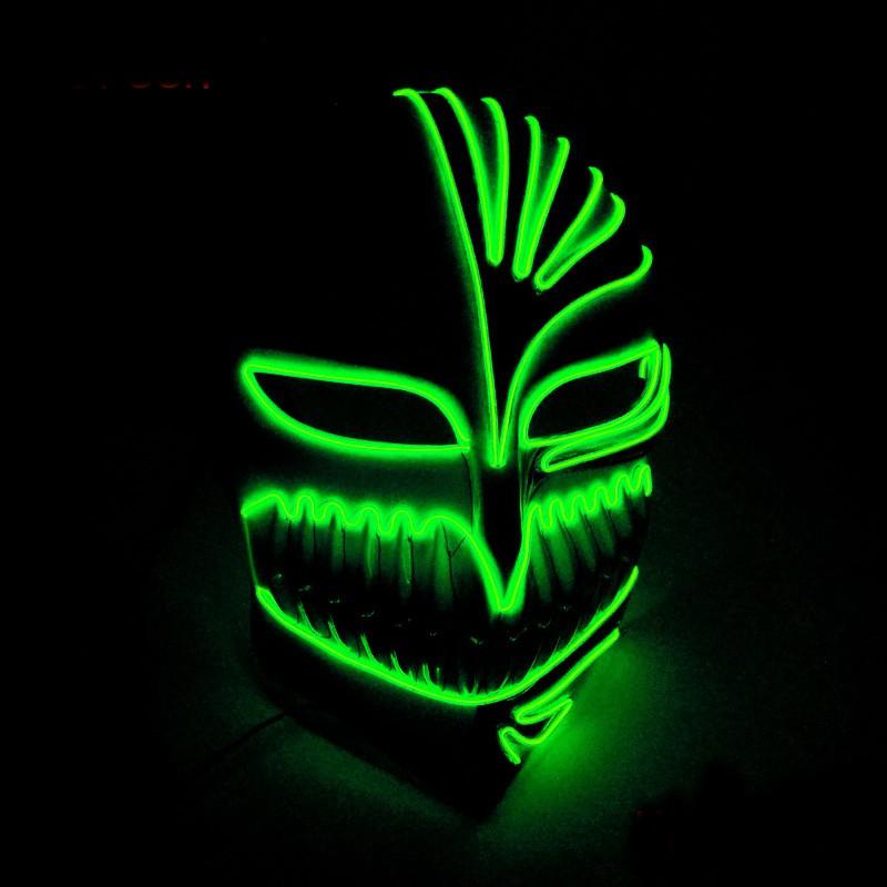 Halloween Grim Reaper Mask Multicolor LED Light Up Scary Ghost Face Adult Party Cosplay