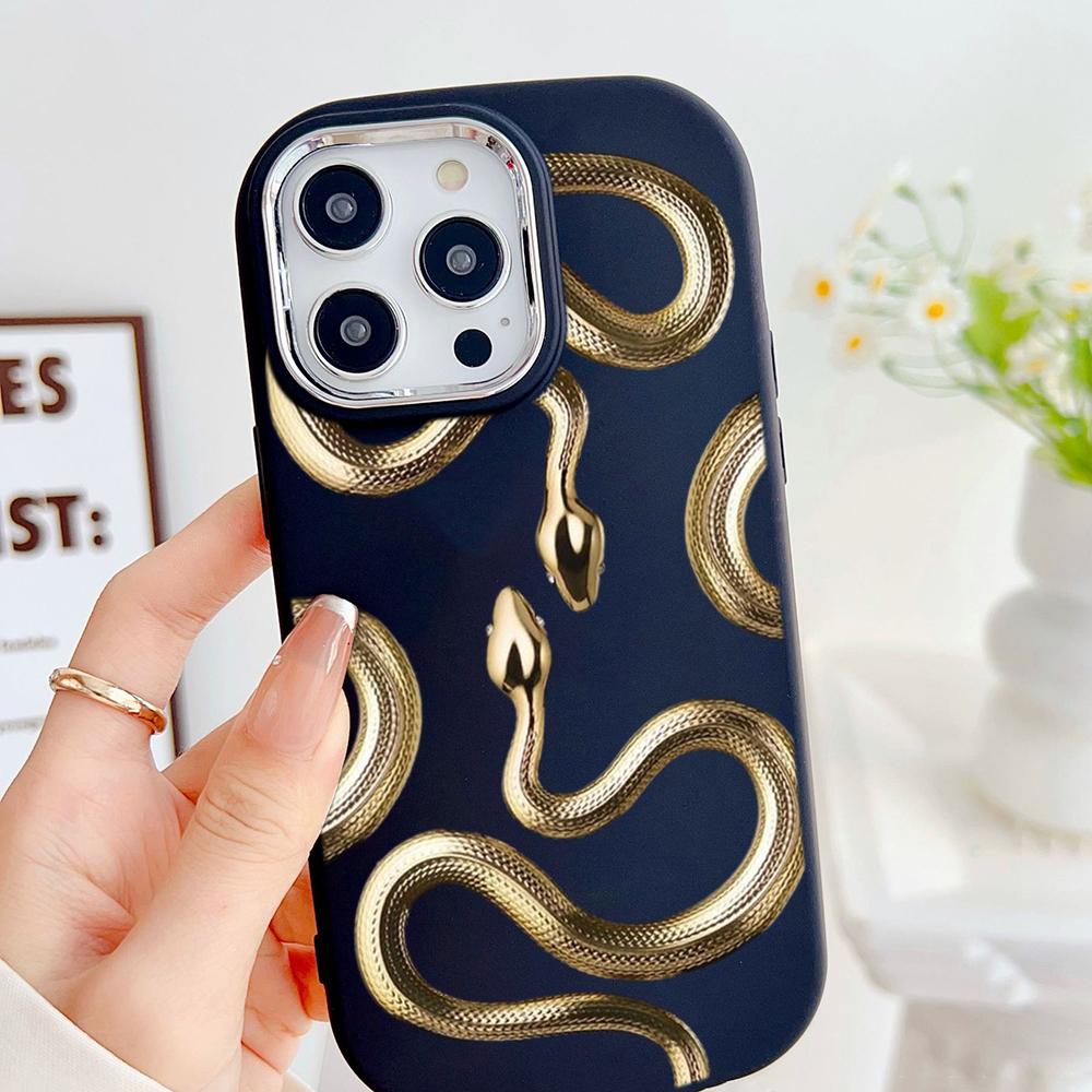 LZ5 Butterfly Black Gold Snake Soft Phone Case for Samsung S24 Ultra S23 Plus S21 FE A16 A54 A52 A06 Infinix Hot 40 Lens Protection Shockproof Cover