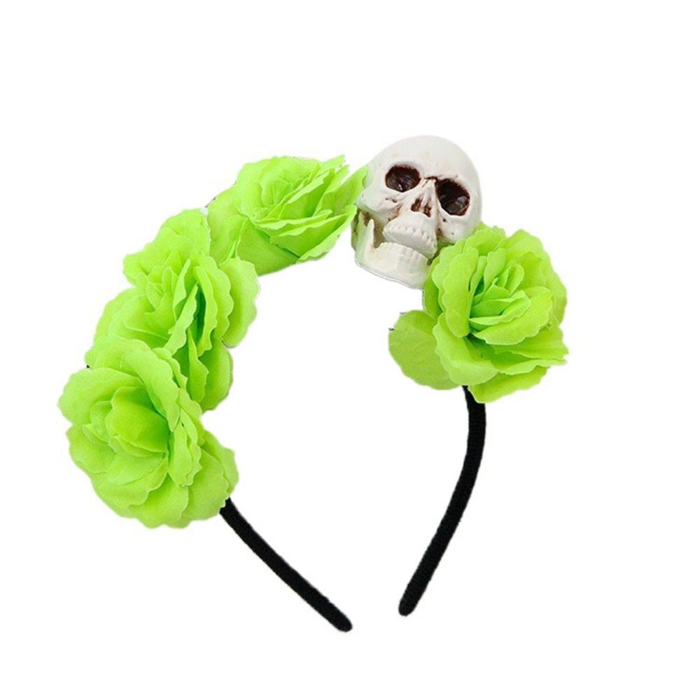 Halloween Decor Skull Head Headband Simulation Flower Gothic Flower Hairband  Party