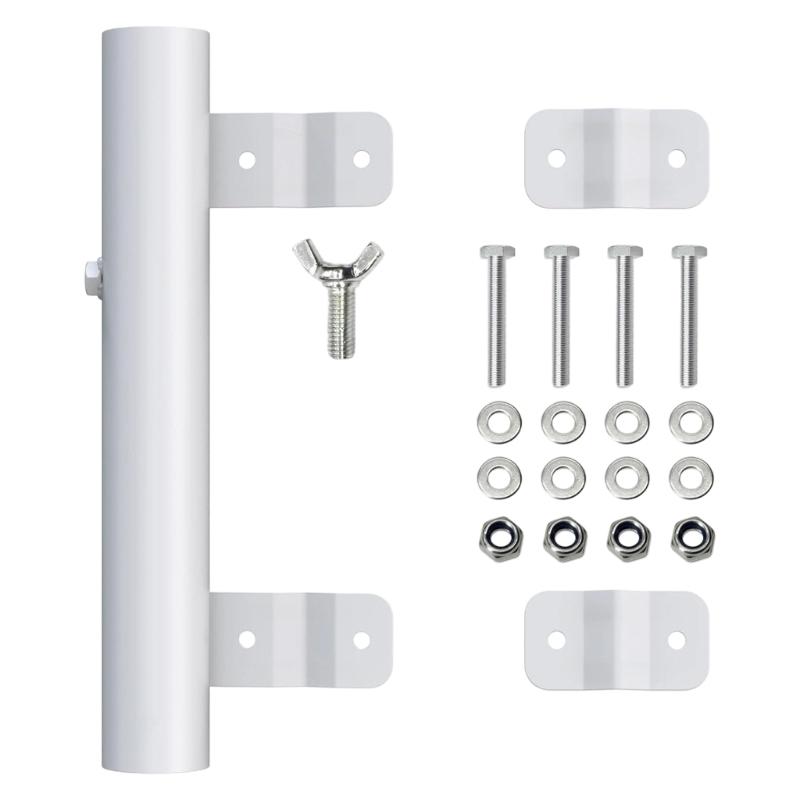 Vehicle Flagpole Bracket for Displays, Tubular Mount with Backing Plates and Hardware for Recreational Vehicles