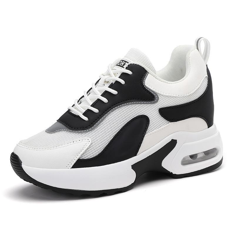 2025 new inner heightening women's shoes small thick-soled mesh breathable pad shock absorption casual shoes sports shoes