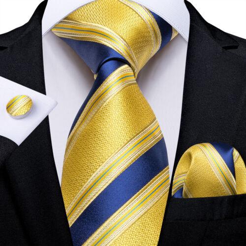 Dibangu Mens Silk Necktie Set Striped Paisley Solid Tie Pocket Square Cufflinks