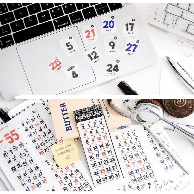 365 Dni Etykiety z Datą Naklejki dla Zwierząt - Wodoodporne Naklejki Wycinane do Planera Dziennika Scrapbookingu Dekoracja Ręcznego Konta DIY