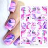 Nail Sticker Vivid Bright Ultra Thin Black White Leaves Flower Nail Tropical Geometry