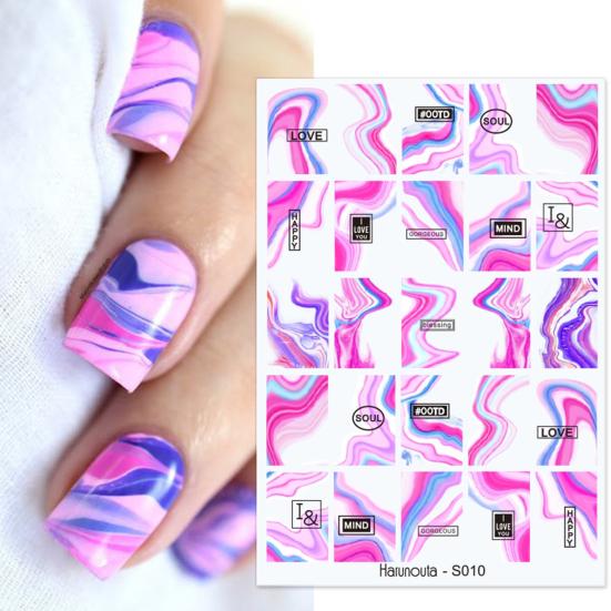 Nail Sticker Vivid Bright Ultra Thin Black White Leaves Flower Nail Tropical Geometry