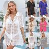 Women's Plus Size Beach Holiday Sunblock Hollow Woven Bikini Cover Up
