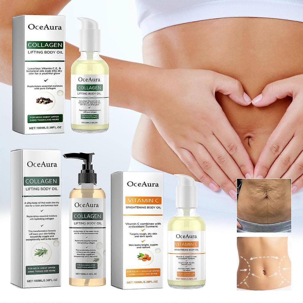 Collagen Lifting Body Oil - Moisturizing & Firming Massage Oil for Arms, Belly & Full Body - 100ml