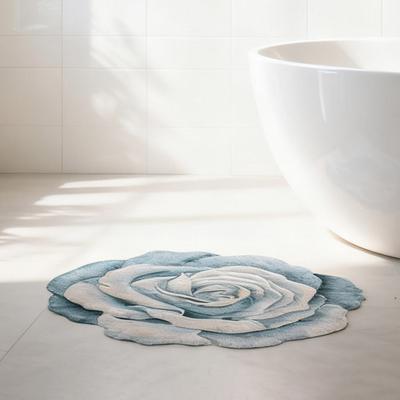 Flower Shape Floor Mat Floral Living Room Rug Non Slip Bath Mat Dahlia Rose Peony Lotus Rug for Bathroom Bedroom Dorm Nursery Kitchen
