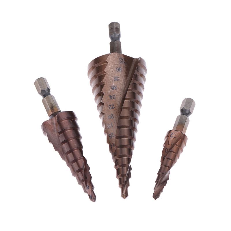 4-12/4-20/4-32Mm Spiral Groove Step Drill Bit M35 Cobalt Step Drill Bit Metal Taper Drill Hss Titanium-Coated Drill Bit