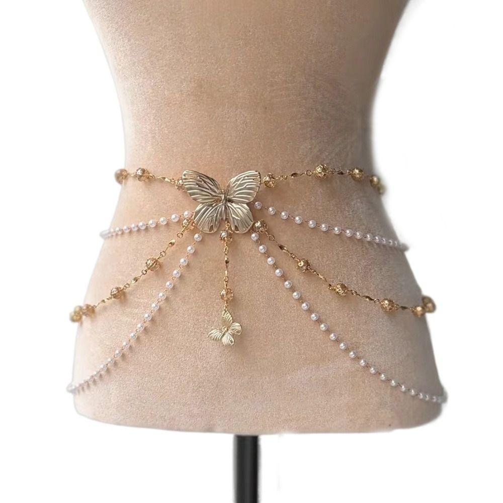 Elegant Pearl Waist Chains Waist Accessory Body Jewelry Fashion Hip Chain  Women