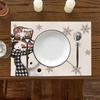 Festive Christmas Linen Table Mats - Heat Resistant Western Style Decor