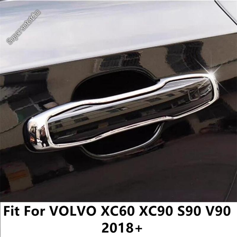 Car Outer Door Handle Decoration Protection Cover Trim For VOLVO XC60 XC90 S90 V90 2018 - 2026 ABS Chrome Accessories Exterior