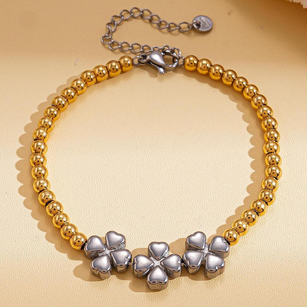 Titanium Steel Star Bead Bracelet - Elegant Design with a High-End Luxury Feel for Women