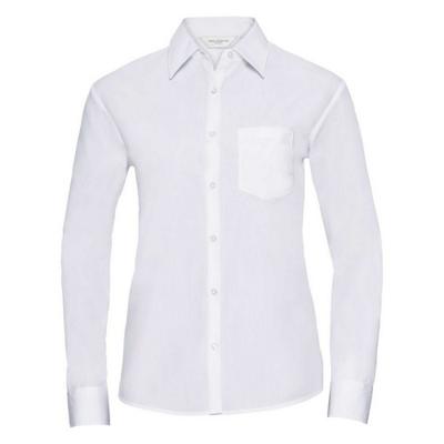 Womens/Ladies Poplin Easy-Care Long-Sleeved Formal Shirt