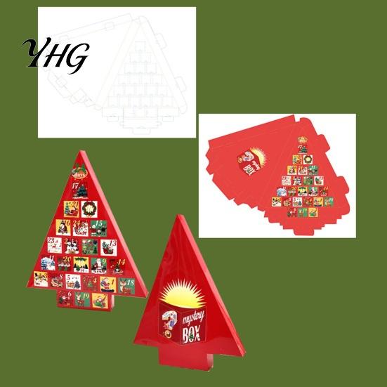 Multi Compartment Gift Box Christmas Tree Advent Calendar Box, DIY Surprising Shaped Paper Hole Punch Surprise Fillable Countdown for Candy