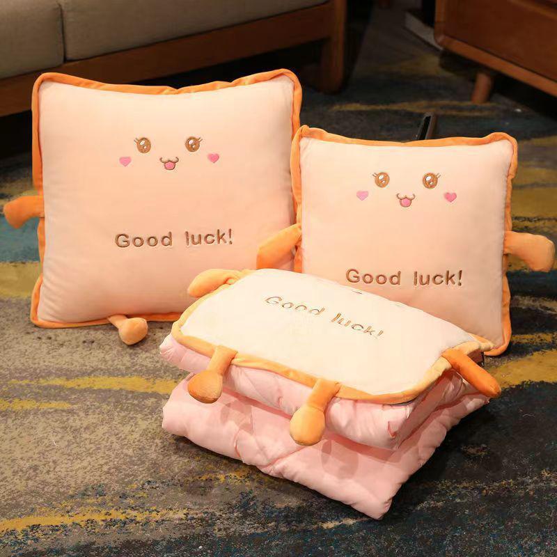 Thickened Foldable Nap Pillow & Blanket: Dual-Use Cushion Quilt for Office, Sofa, or Car - Free Shipping