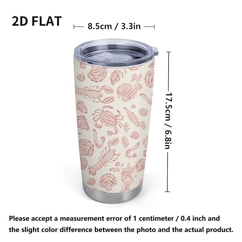 591ml Car Tumbler Seafood Shell Element Straw Cup 20oz tumbler insulated travel cup straight tumbler tumbler with lid