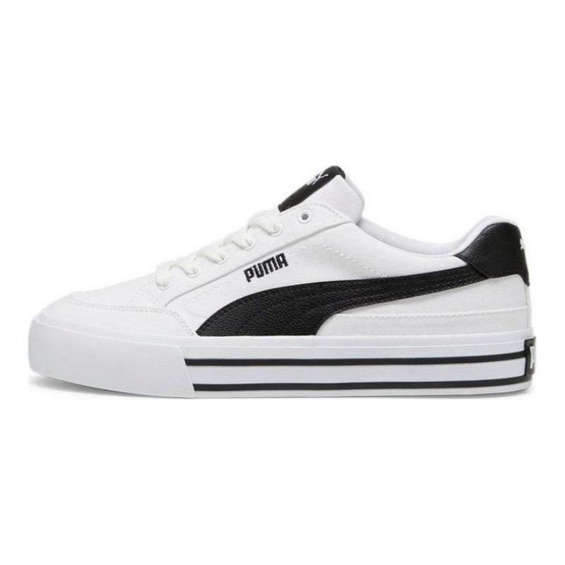 PUMA Court Classic Vulc Unisex Low-top Fabric Round Toe Lace-up Skate Shoes White Black 396353-02 44