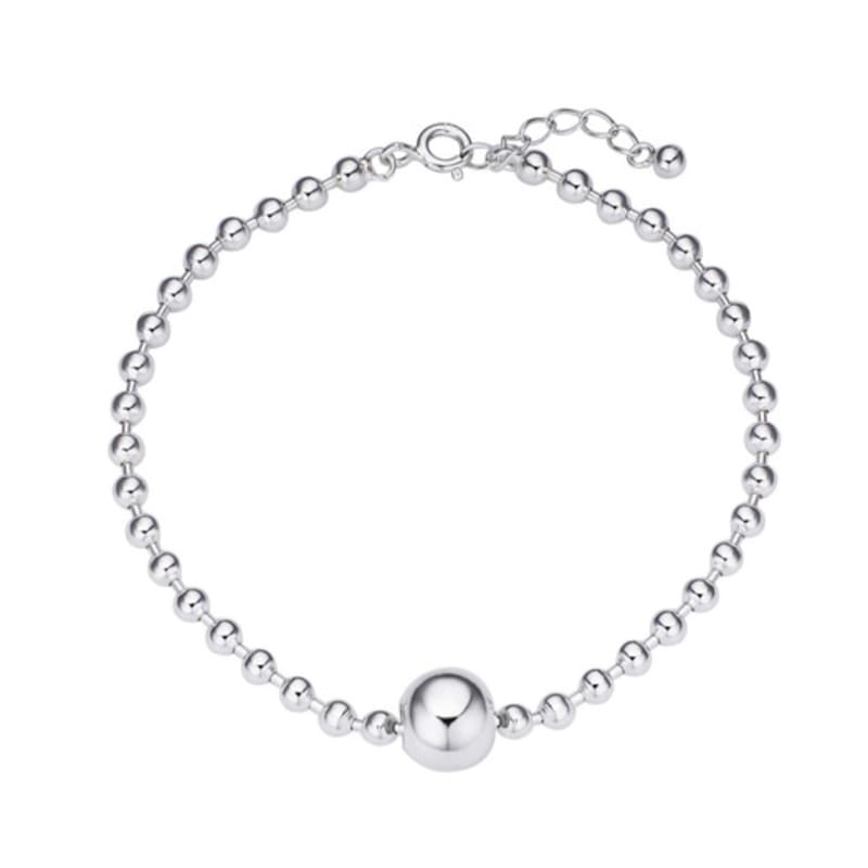 LILYKORI 925 Silver Round Ball Bracelet