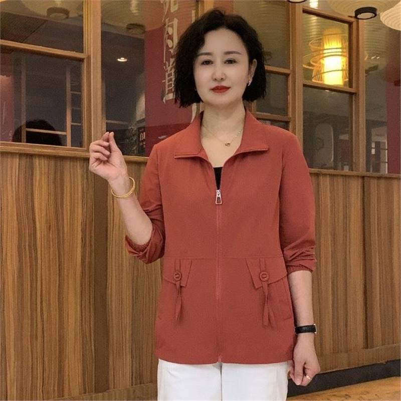 

Модный тонкий кардиган 2025 года для женщин среднего возраста - Повседневное пальто для женщин на весну/осень 3XL (Around 60-65 kg) оранжевый