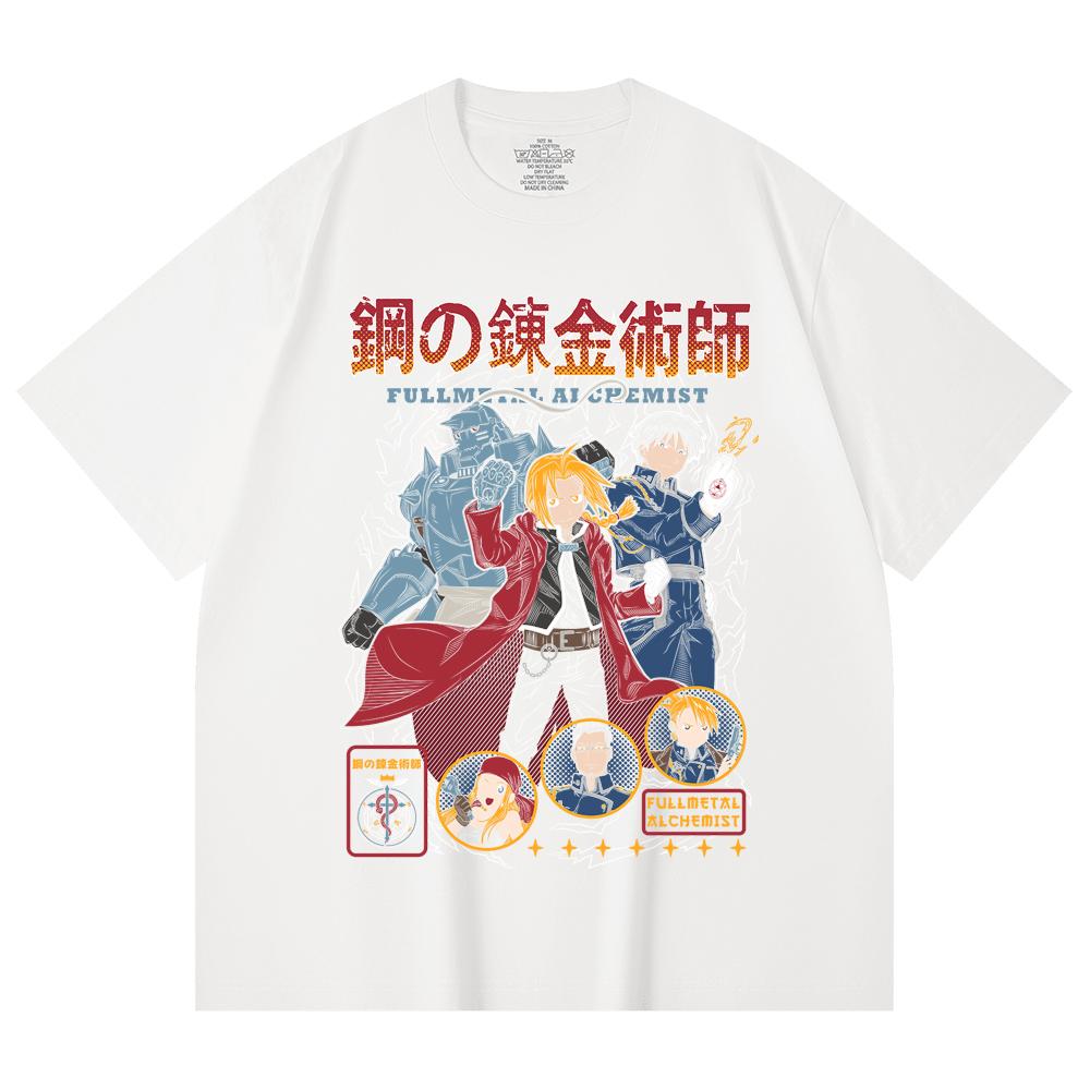 230 Gsm 100% Cotton Fullmetal Alchemist V2 Print Unisex Heavy Cotton T Shirt