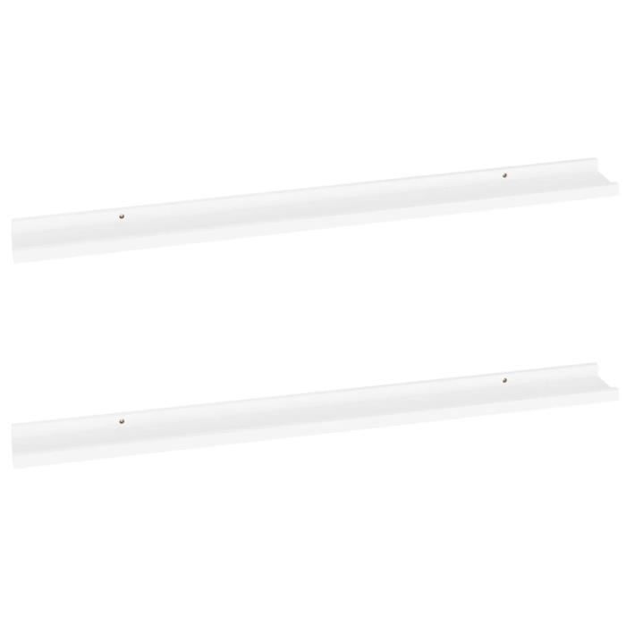 VidaXL Étagères murales 2 pcs Blanc 100x9x3 cm