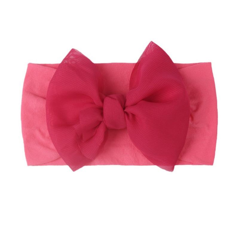 New baby nylon headband, baby cute bow wide-sided double-knotted headscarf, children's headband.