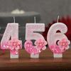 Birthday Candle Cake Topper Colour Changing Creative Number 0-9 Candle Flowers Digital Candles Girl Birthday Party Decoration for daily use