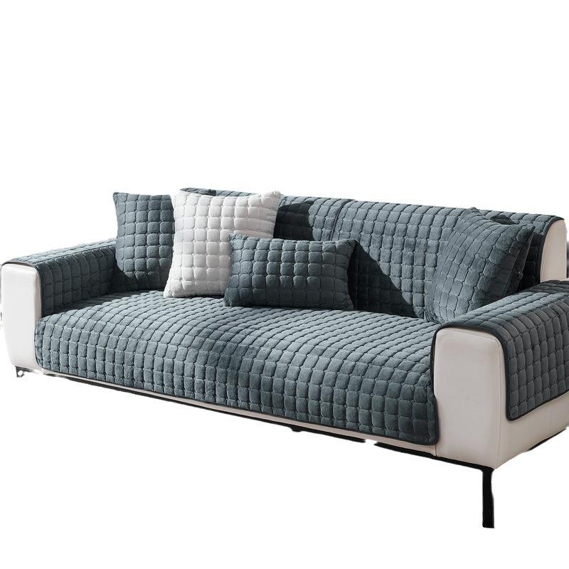 Four Seasons Universal Plush Sofa Cushion Plush Leather Non-Slip Thickened Cushion Simple Modern All-Inclusive Sofa Towel Slipcover