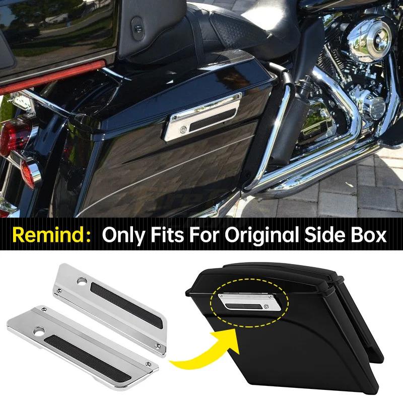 För Harley Touring Electra Street Glide Road King FLH FLT FLHR 93-13 Motorcykel Krom Hård Sadelväska Spänne Skydd Reflektorer