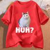 Funny Cat Meme Unisex T-Shirt, Huh Cat Kawaii T-Shirts,Vintage T Shirts,short Sleeve Shirts for Men,summer Fashion Tshirt Tops