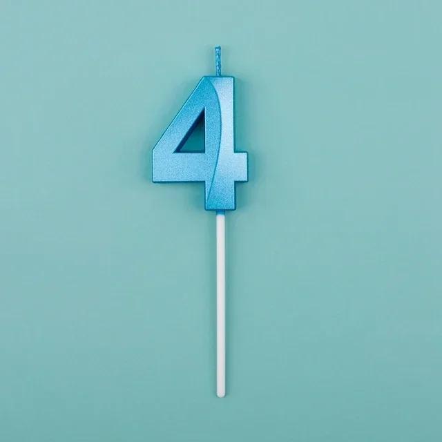 1pcs 0-9 Number Digital Candles Cake Decorations Romantic Blue Pink Candles Topper for Kids Happy Birthday Baby Shower Creative