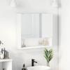 Wall Mounted Mirror Cabinet White 59 X 17 X 55 Cm Particleboard