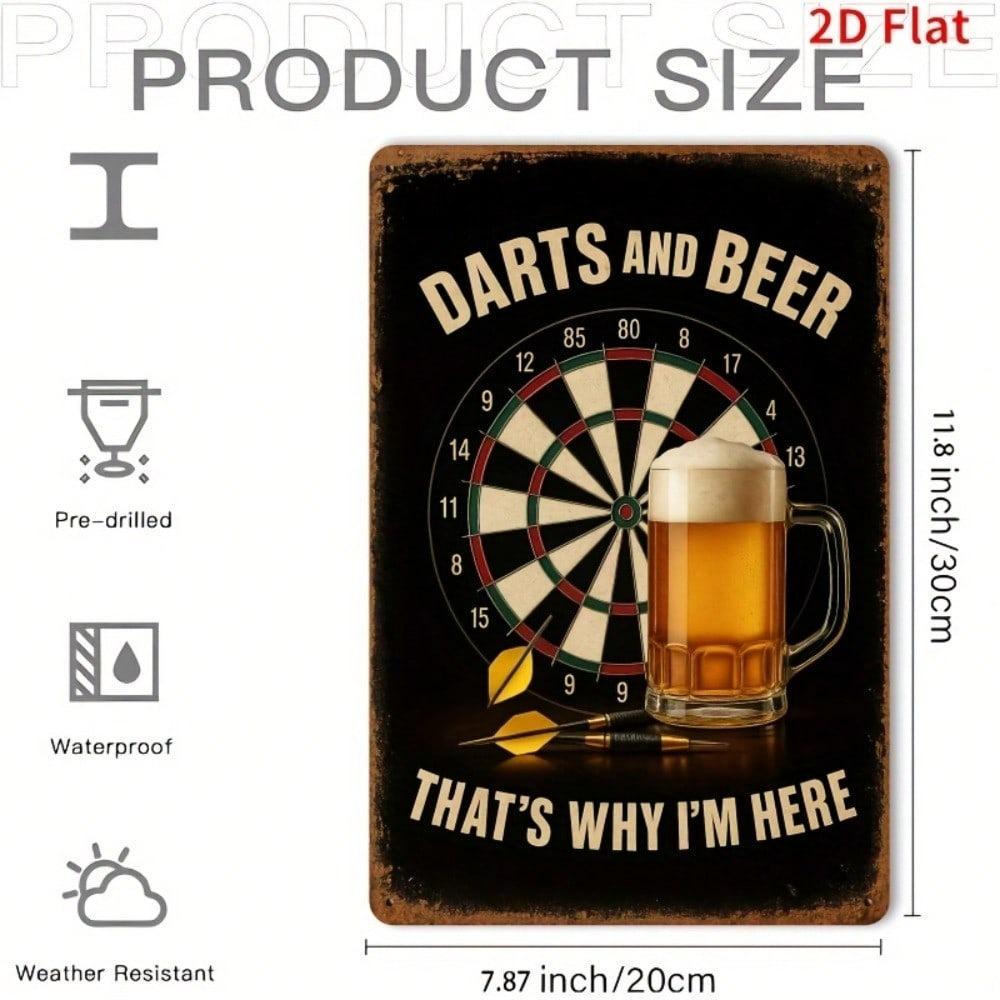 Old Glory Beer Bar Metal Sign 8x12 Inch Vintage Pub Wall Decor for Man Cave Game Room