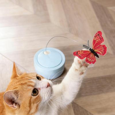 Electric Cat Teaser USB Rechargeable Teasing Wand With Butterfly Design Interactive Toys For Indoor Cats For Indoor Kitten Play