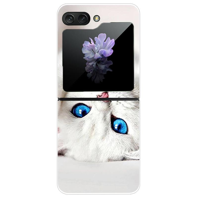 Für Samsung Galaxy Z Flip5 Hülle Harte PC-Handy-Rückabdeckung für Samsung Galaxy Z Flip 5 5G Hüllen 6,7'' ZFlip5 Niedliche Katze Funda Schale