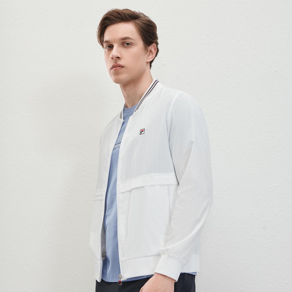 FILA Jackets Men's White Stand Collar Moderate Workwear F11M421702FWT