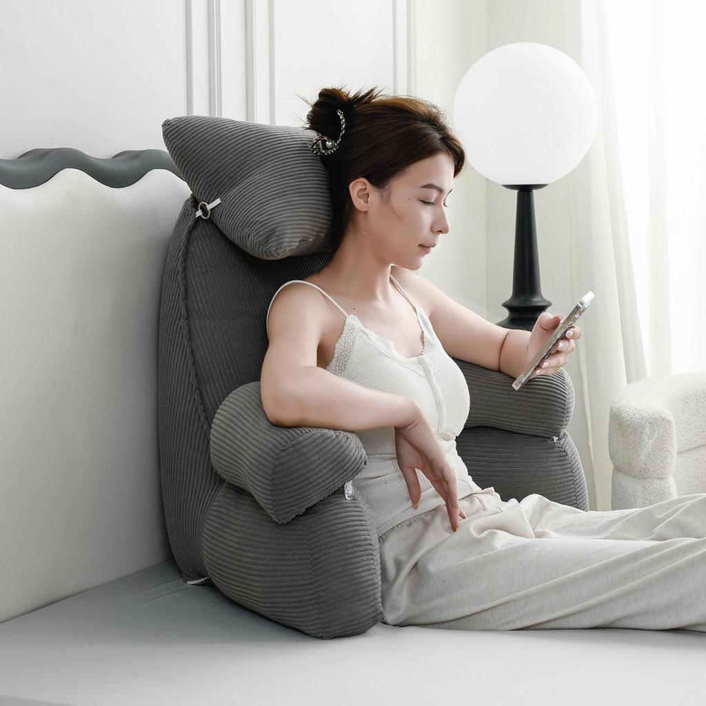 Ergonomic Pillow Headboard: Semi-Reclining Sofa Backrest for Phone Use, Reading, & Neck Support