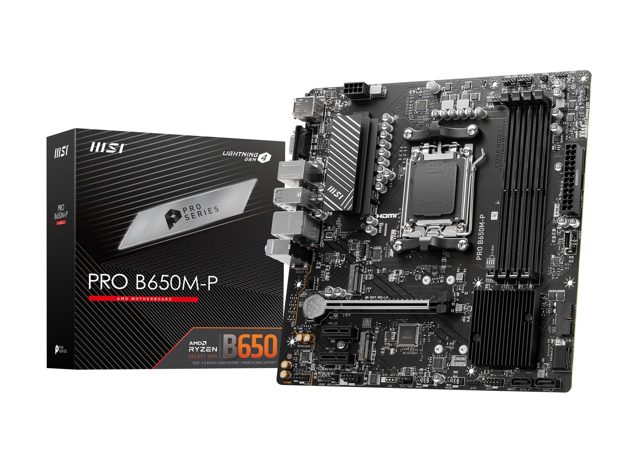 

Материнська плата MSI PRO AMD з обмеженою сумісністю з ATX, сумісною з AMD Ryzen Series MB6170 B650M-P [Equipped B650] [Model Amazon] DDR5-7200 (OC) чорний