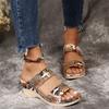 Fashion Shoes for Women 2024 Hot Sale Women's Slippers Mixed Colors Leopard Print Shoes Sexy Open Toe Platform Casual Beach Sandal Women
