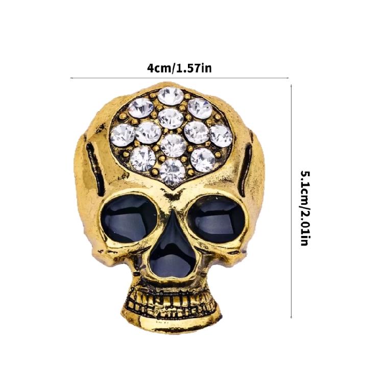 Stylish Skull Brooch Sturdy Alloy Gothic Jewelry for Women Detailed Designs Secure Pin Daily Party Gift